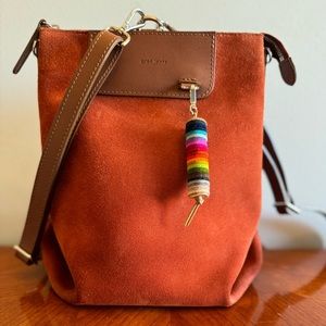 graf lantz: los angeles - rust suede bedford midi with kasane wool key fob